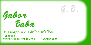 gabor baba business card